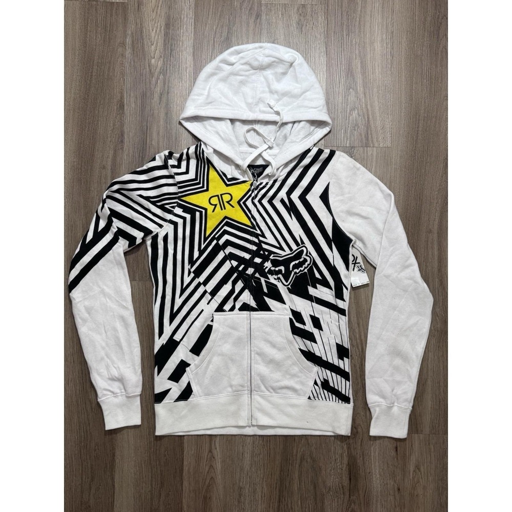 Y2K Fox Racing Rockstar Zip Up Women Hoodie Size M‎